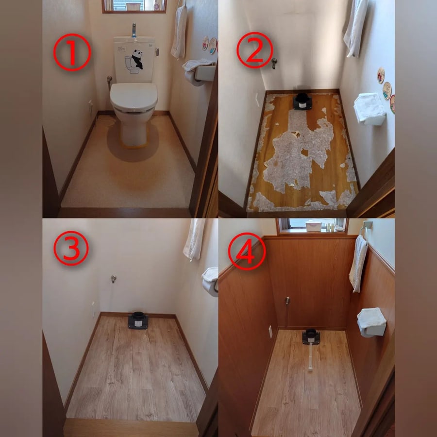 トイレの床の張り替え